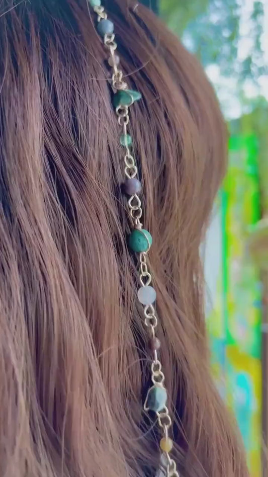Mother Nature Hippie Hair Bead | Nature Hair Accessory | Hair Beads | Goddess Hair Charm | Earth Inspired Hair Accessory | Hair Chain