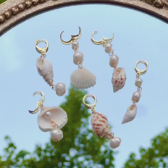 Seashell Mismatch Hair Charms | Pearl and Shell Earrings | Mermaid Aesthetic | Ocean Themed | Shell Hair Accessories | Mermaid Hair Charms